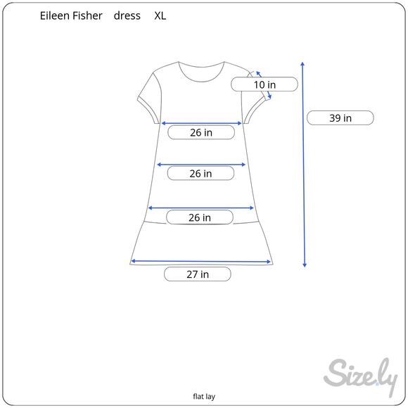 Eileen Fisher Organic Linen Delavé Pinstripe Tunic Dress Graphite Scoop XL NEW - Picture 9 of 9